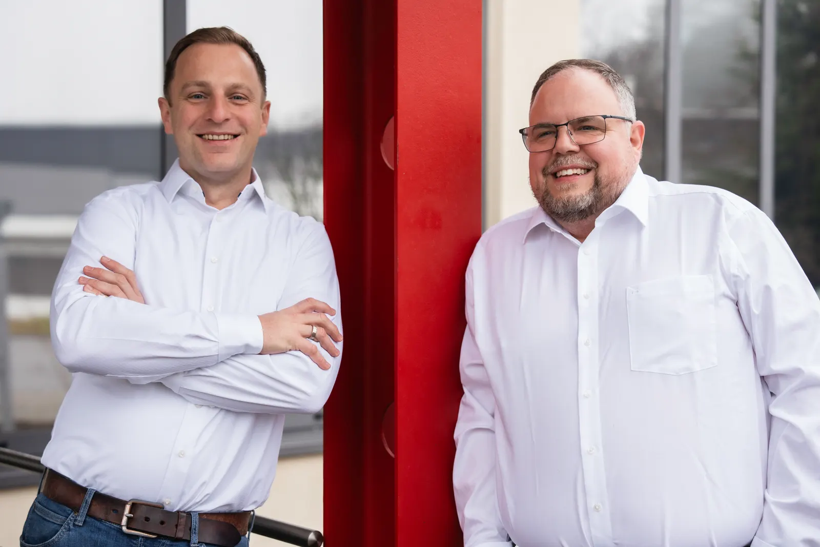Stefan Deinert und Stefan Tröndle am Firmensitz in Singen